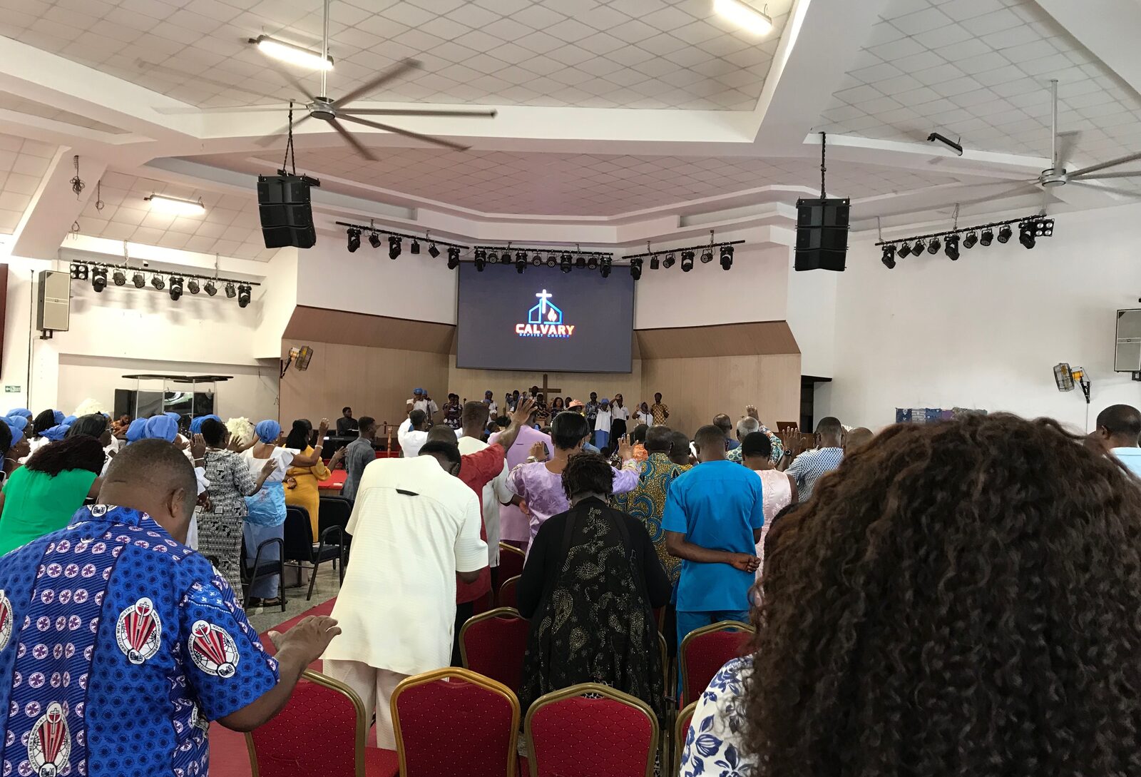 Worship service at Calvary Baptist Church in Shiashie, Ghana.