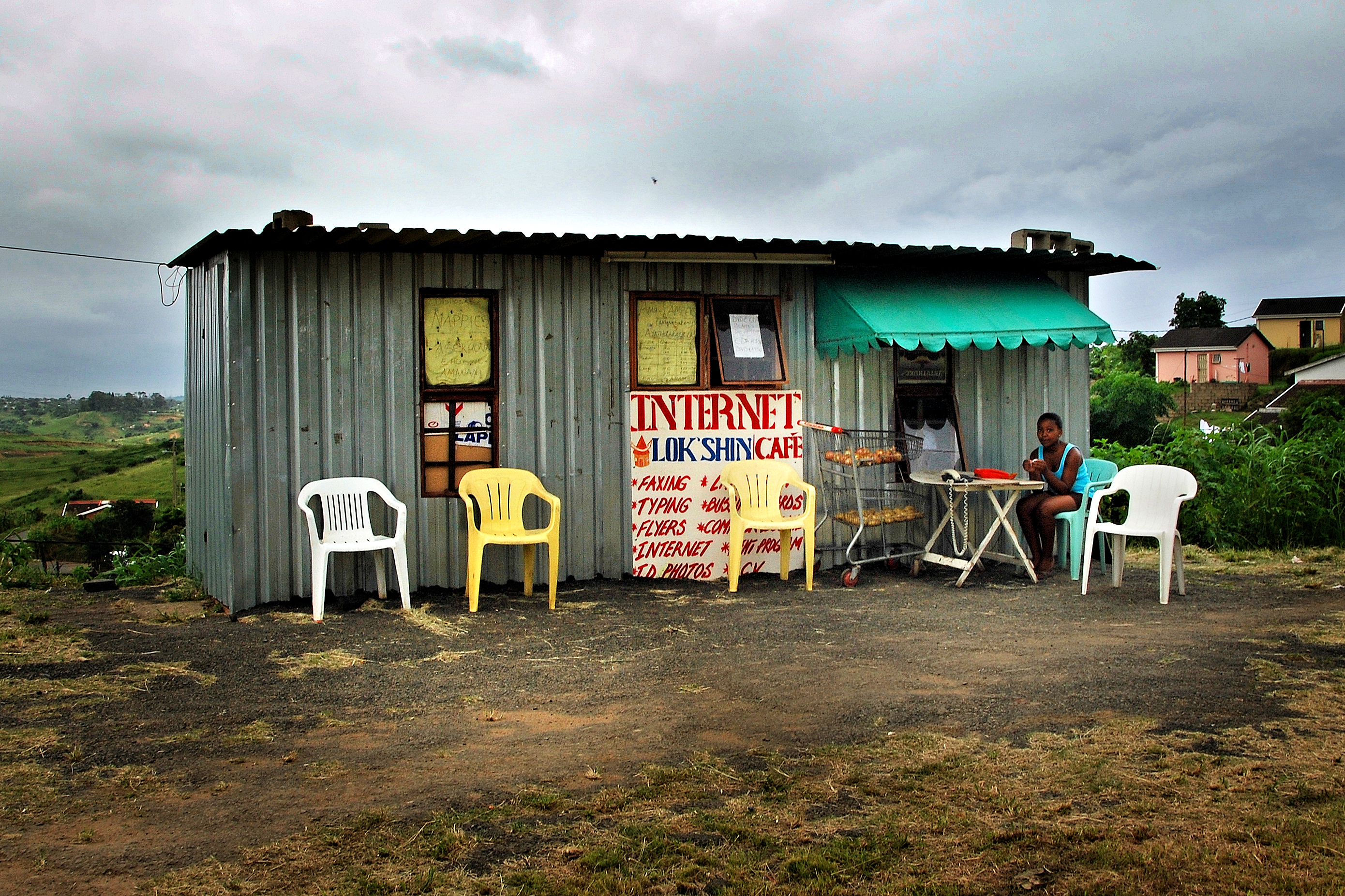 Internet cafe in rural KwaZulu-Natal, South Africa.